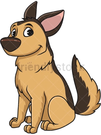 German shepherd dog sitting. PNG - JPG and vector EPS (infinitely scalable). Image isolated on transparent background.