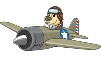 Dog character flying airplane. PNG - JPG and vector EPS (infinitely scalable). Image isolated on transparent background.