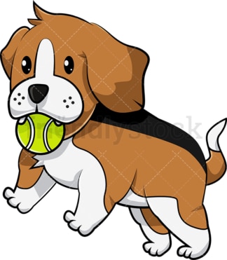 Playful beagle puppy. PNG - JPG and vector EPS (infinitely scalable). Image isolated on transparent background.