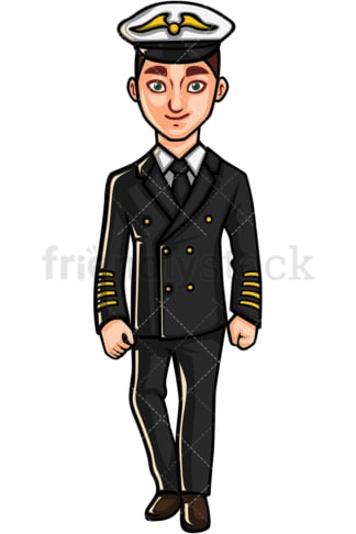 Commercial airline pilot. PNG - JPG and vector EPS file formats (infinitely scalable). Image isolated on transparent background.