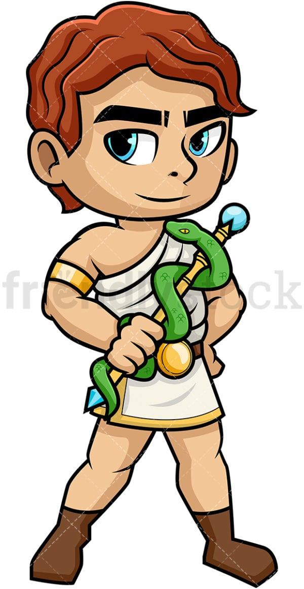 Asclepius god of medicine. PNG - JPG and vector EPS (infinitely scalable). Image isolated on transparent background.