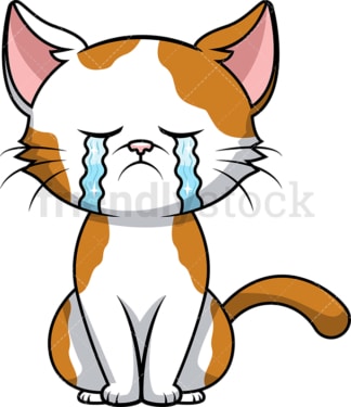 Crying cat. PNG - JPG and vector EPS (infinitely scalable). Image isolated on transparent background.
