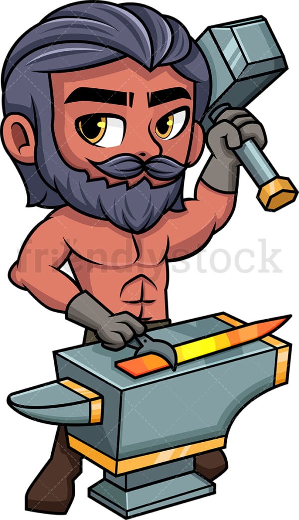 Hephaestus the god of fire. PNG - JPG and vector EPS file formats (infinitely scalable). Image isolated on transparent background.