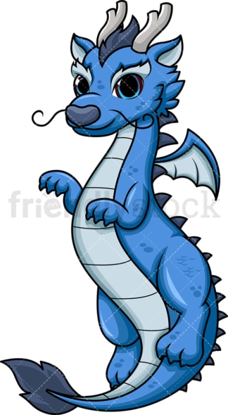 Blue dragon. PNG - JPG and vector EPS (infinitely scalable). Image isolated on transparent background.