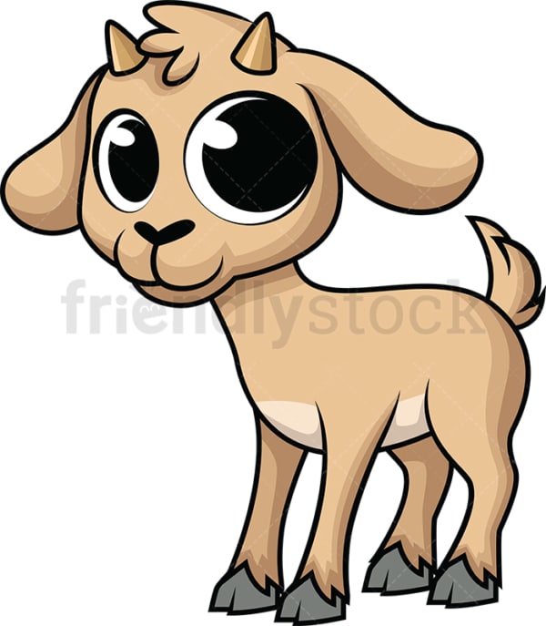 Adorable baby goat. PNG - JPG and vector EPS (infinitely scalable). Image isolated on transparent background.