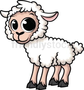 Adorable little sheep. PNG - JPG and vector EPS (infinitely scalable). Image isolated on transparent background.