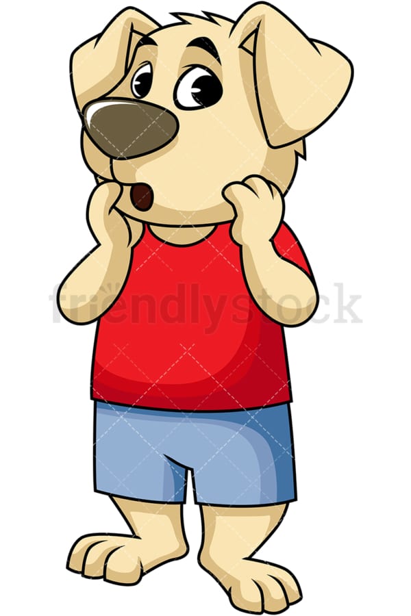 Surprised dog cartoon character. PNG - JPG and vector EPS (infinitely scalable). Image isolated on transparent background.