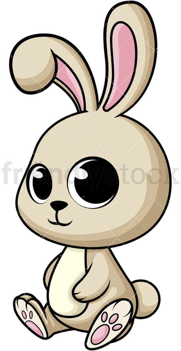 Adorable baby bunny. PNG - JPG and vector EPS (infinitely scalable). Image isolated on transparent background.
