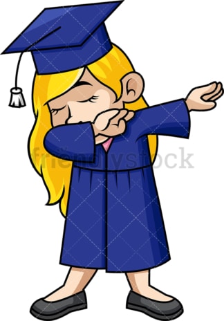 Female graduate doing the dab. PNG - JPG and vector EPS file formats (infinitely scalable). Image isolated on transparent background.