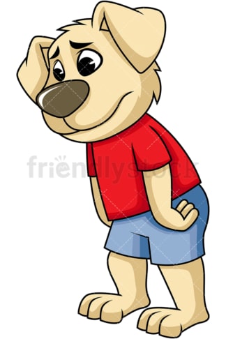 Dissapointed dog cartoon character. PNG - JPG and vector EPS (infinitely scalable). Image isolated on transparent background.