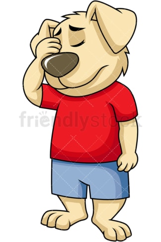 Dog mascot facepalm. PNG - JPG and vector EPS (infinitely scalable). Image isolated on transparent background.