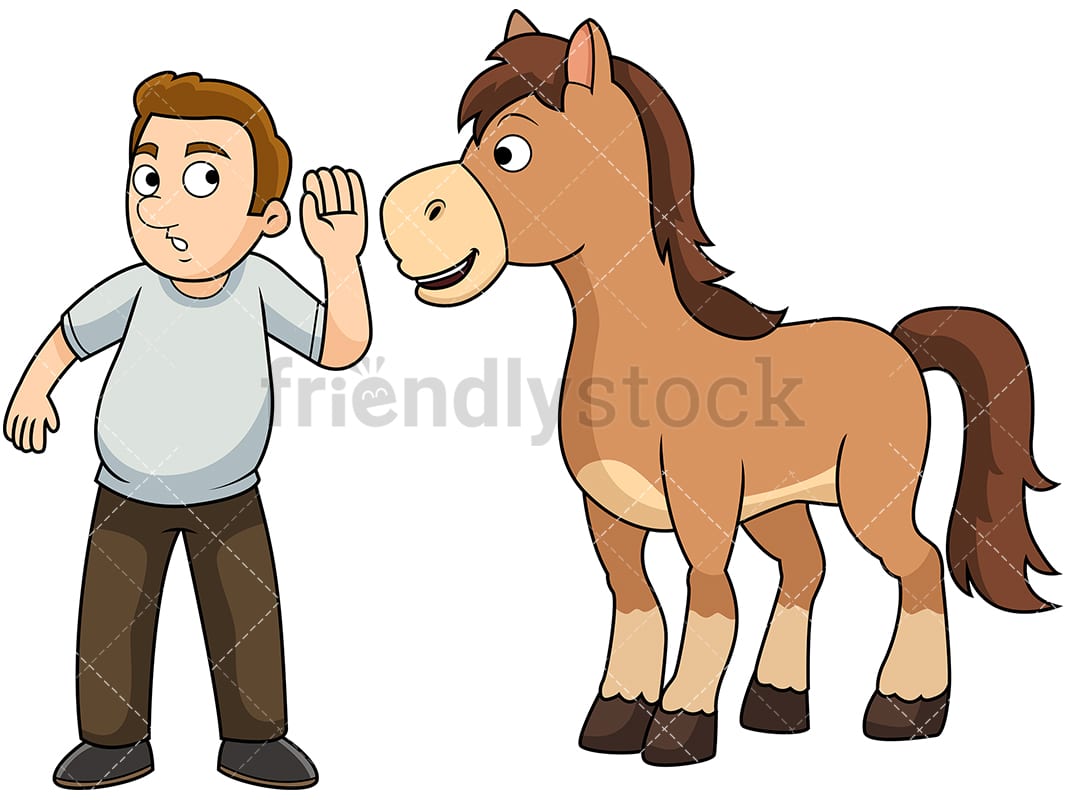 Hearing it straight from the horse's mouth. PNG - JPG and vector EPS file formats (infinitely scalable). Image isolated on transparent background.