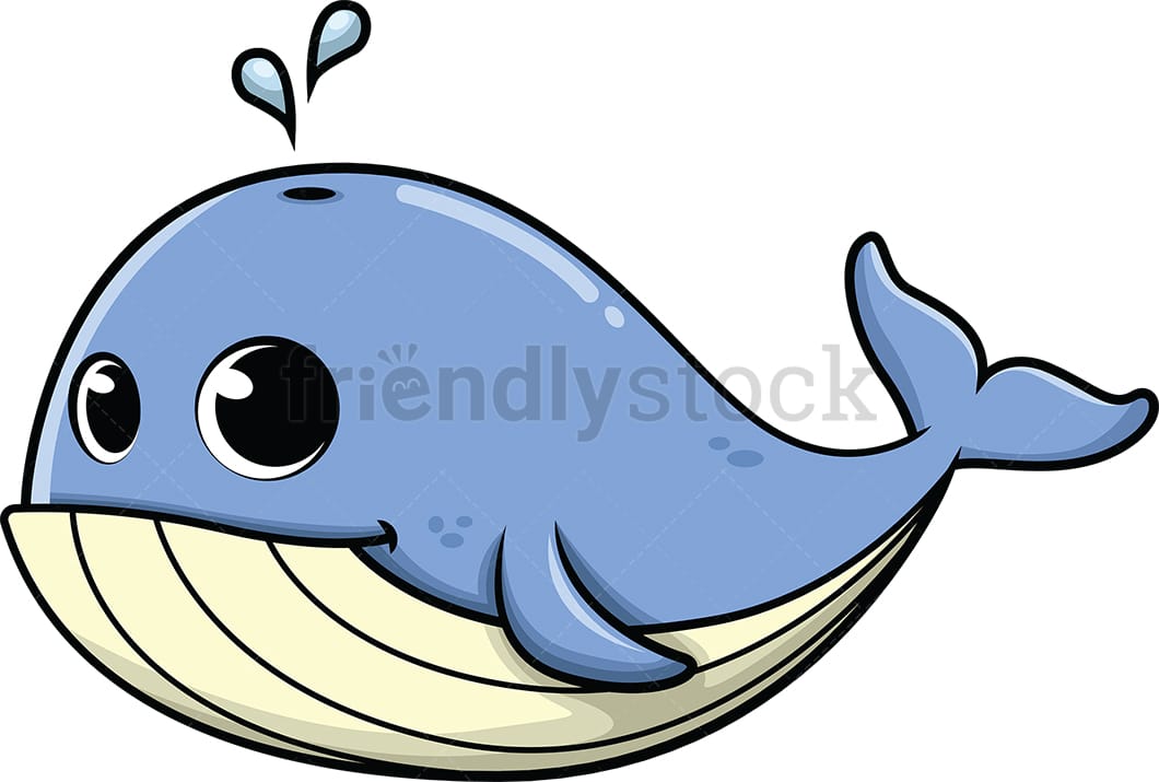 Cute Baby Whale Cartoon Vector Clipart - FriendlyStock
