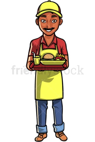 Indian waiter. PNG - JPG and vector EPS file formats (infinitely scalable). Image isolated on transparent background.