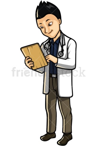 Asian male doctor. PNG - JPG and vector EPS file formats (infinitely scalable). Image isolated on transparent background.