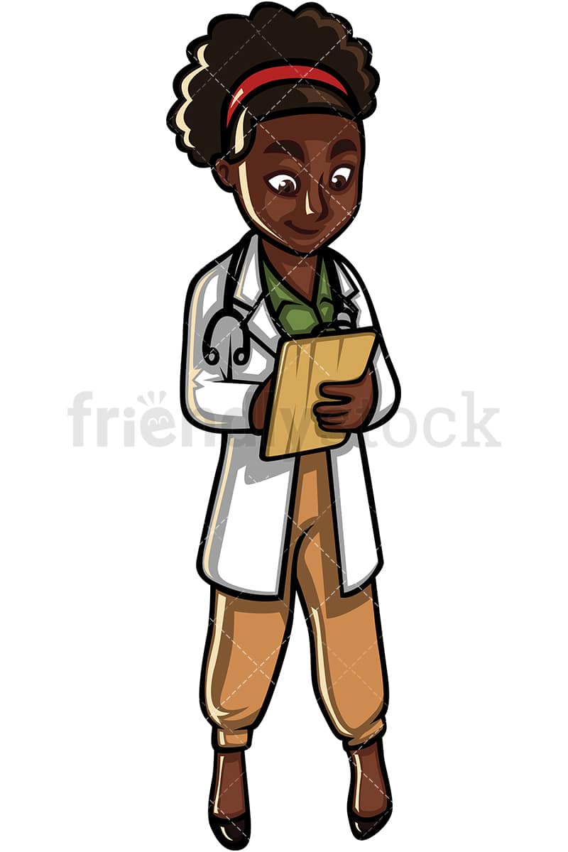 lady doctor clipart black