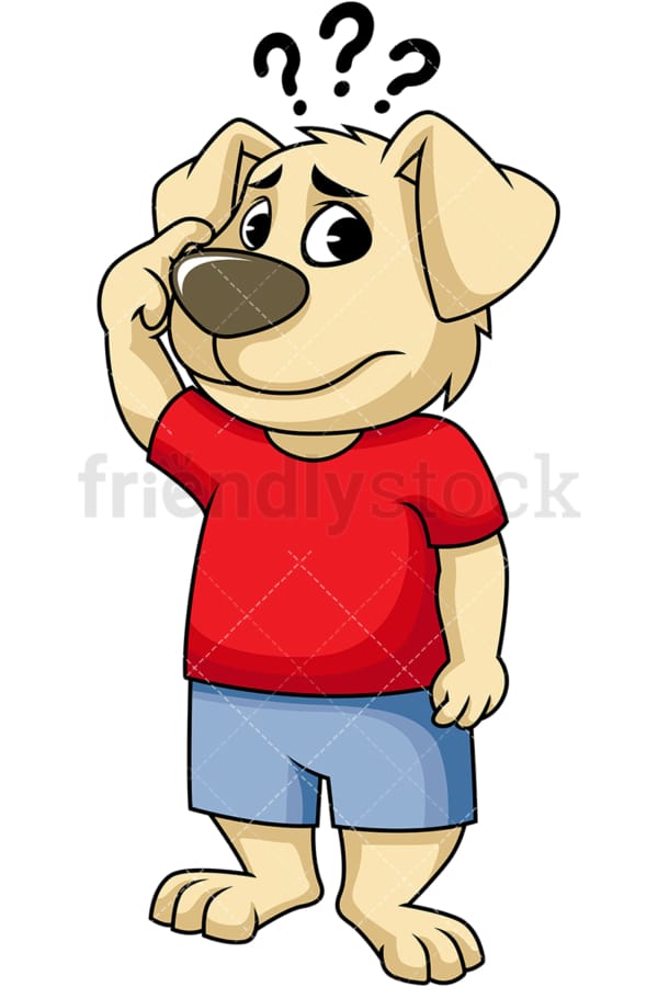 Dog mascot confused. PNG - JPG and vector EPS (infinitely scalable). Image isolated on transparent background.