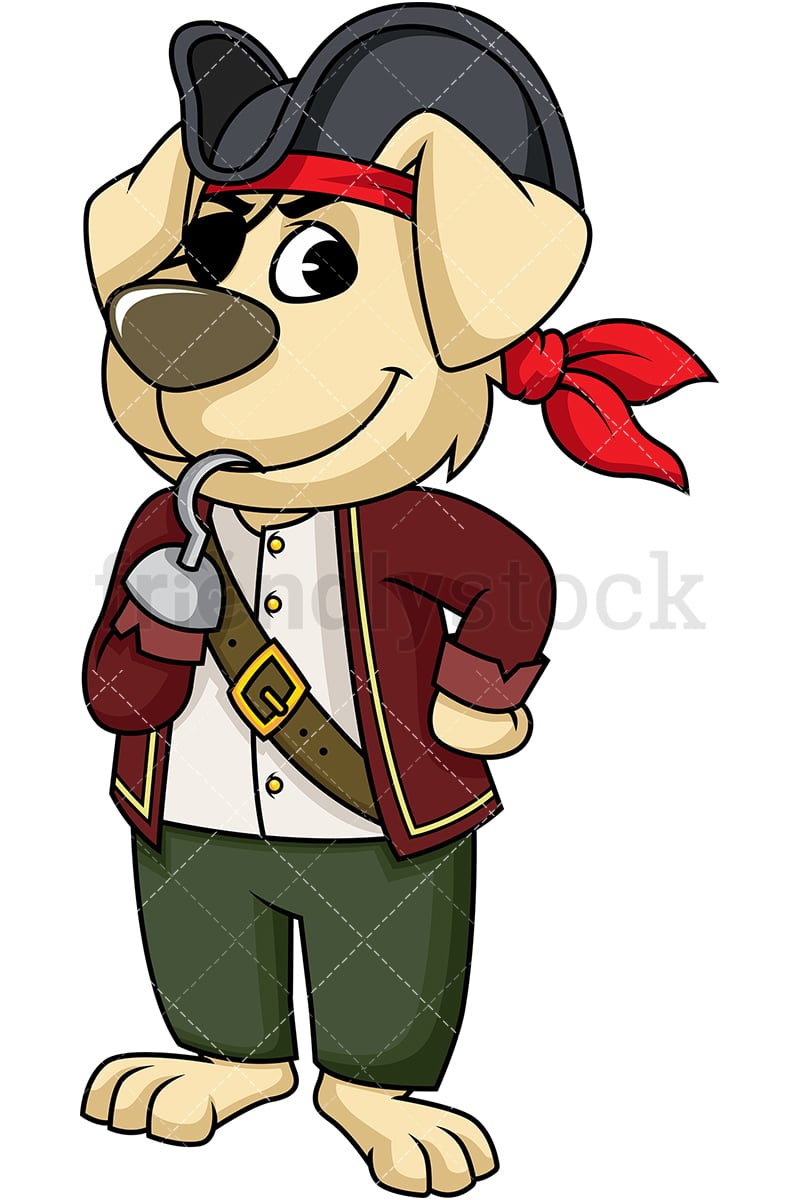 Mascot Dog Pirate Cartoon Vector Clipart - FriendlyStock