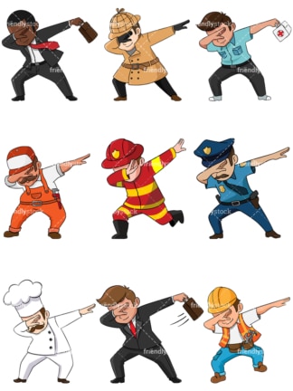 Humans dabbing. PNG - JPG and vector EPS file formats (infinitely scalable). Image isolated on transparent background.