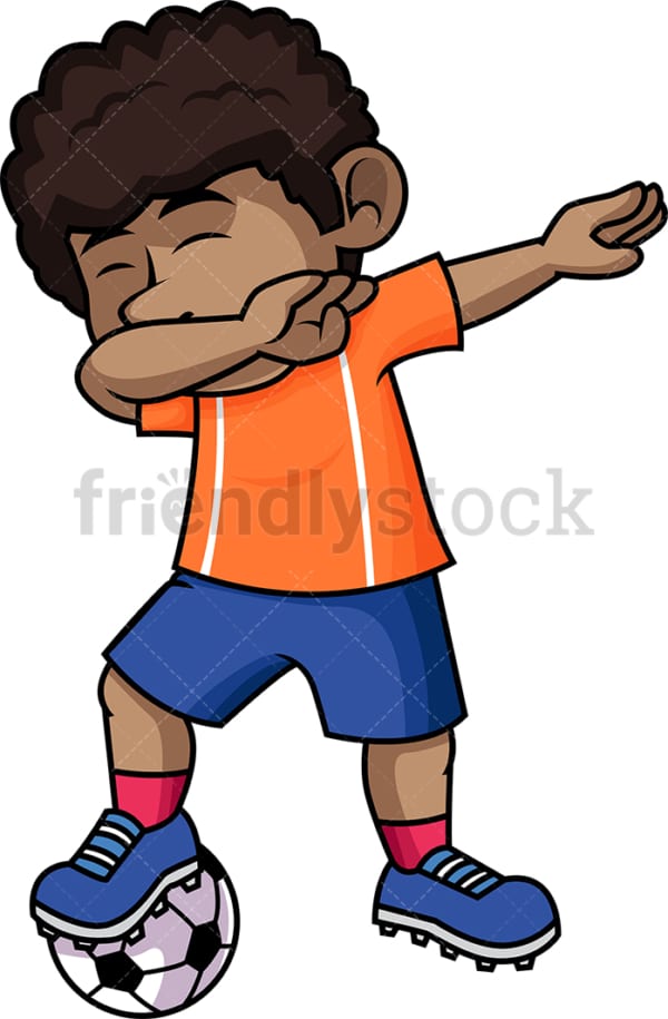 African-American soccer boy doing the dab. PNG - JPG and vector EPS file formats (infinitely scalable).