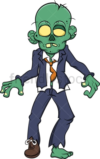 Zombie businessman. PNG - JPG and vector EPS (infinitely scalable). Image isolated on transparent background.