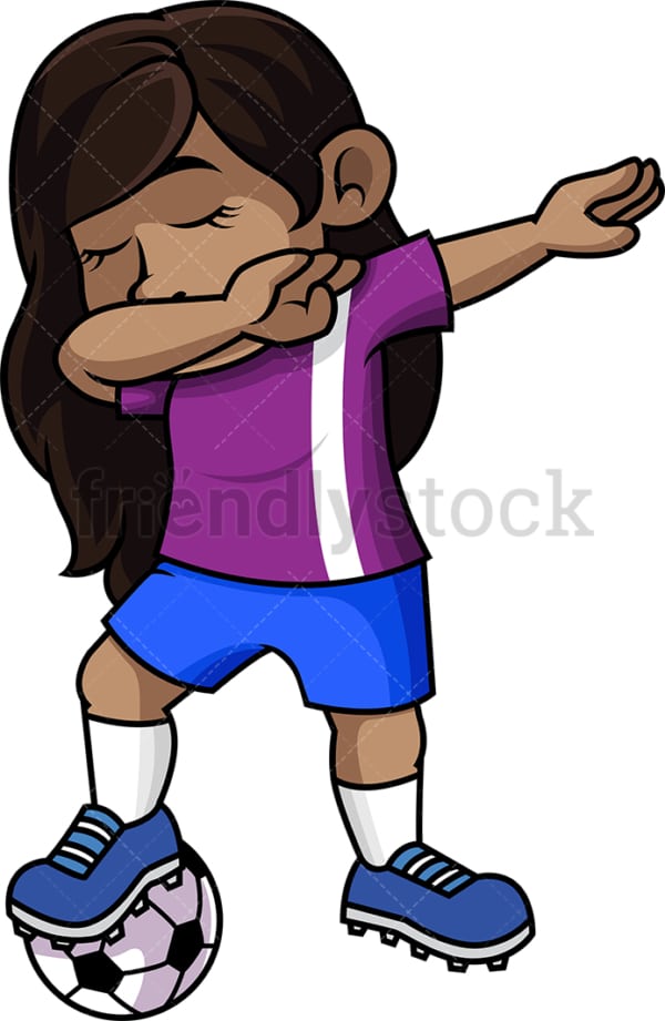 African-American soccer girl doing the dab. PNG - JPG and vector EPS file formats (infinitely scalable).