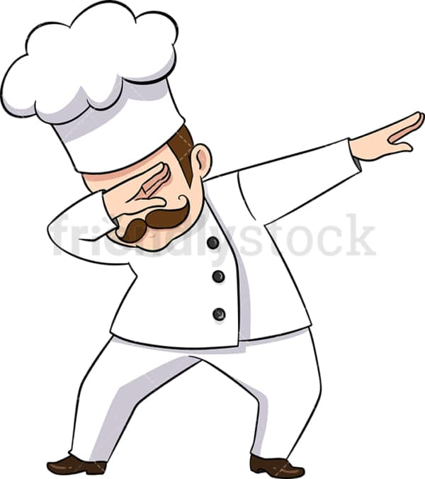 Dabbing chef. PNG - JPG and vector EPS (infinitely scalable). Image isolated on transparent background.
