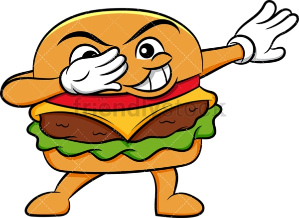 Hamburger doing the dab. PNG - JPG and vector EPS (infinitely scalable). Image isolated on transparent background.