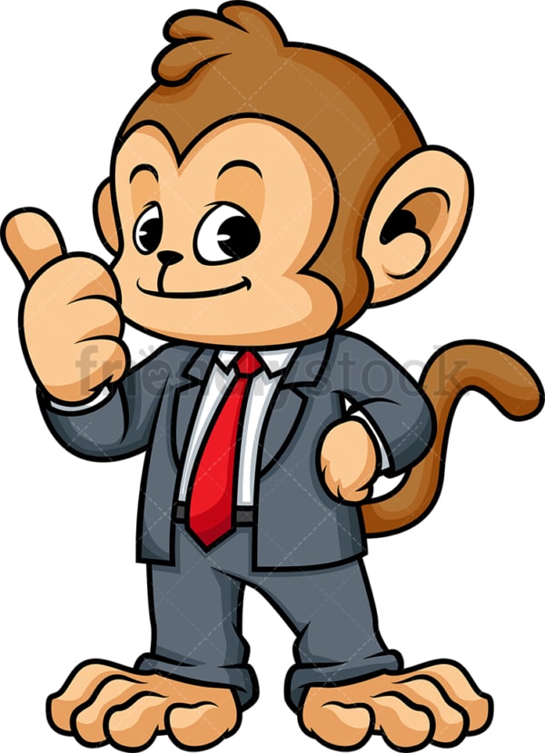 Monkey business cartoon. PNG - JPG and vector EPS (infinitely scalable).