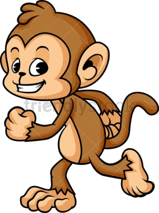 Monkey cartoon jogging. PNG - JPG and vector EPS (infinitely scalable)
