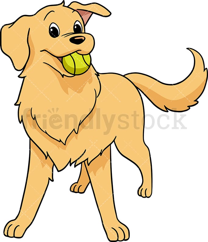 Playful Golden Retriever Cartoon Vector Clipart - FriendlyStock