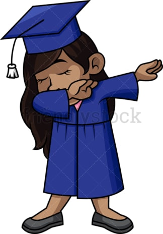 African-American female graduate doing the dab. PNG - JPG and vector EPS file formats (infinitely scalable).