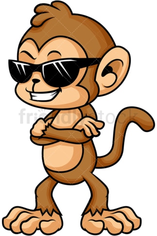 Monkey cartoon with sunglasses. PNG - JPG and vector EPS (infinitely scalable)