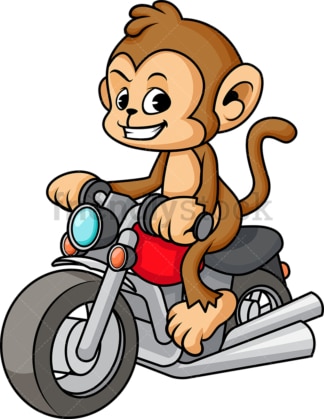 Monkey cartoon riding chopper. PNG - JPG and vector EPS (infinitely scalable).