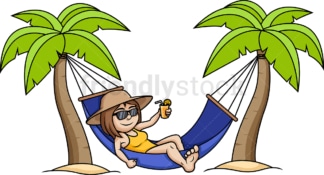 Girl sitting in a hammock during summer. PNG - JPG and vector EPS file formats.
