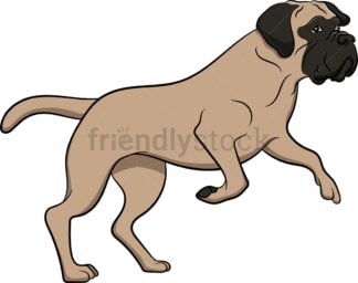 Jumping bullmastiff dog. PNG - JPG and vector EPS (infinitely scalable). Image isolated on transparent background.