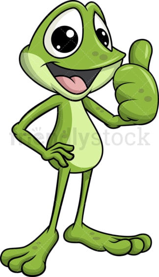 Frog mascot thumbs up. Transparent PNG