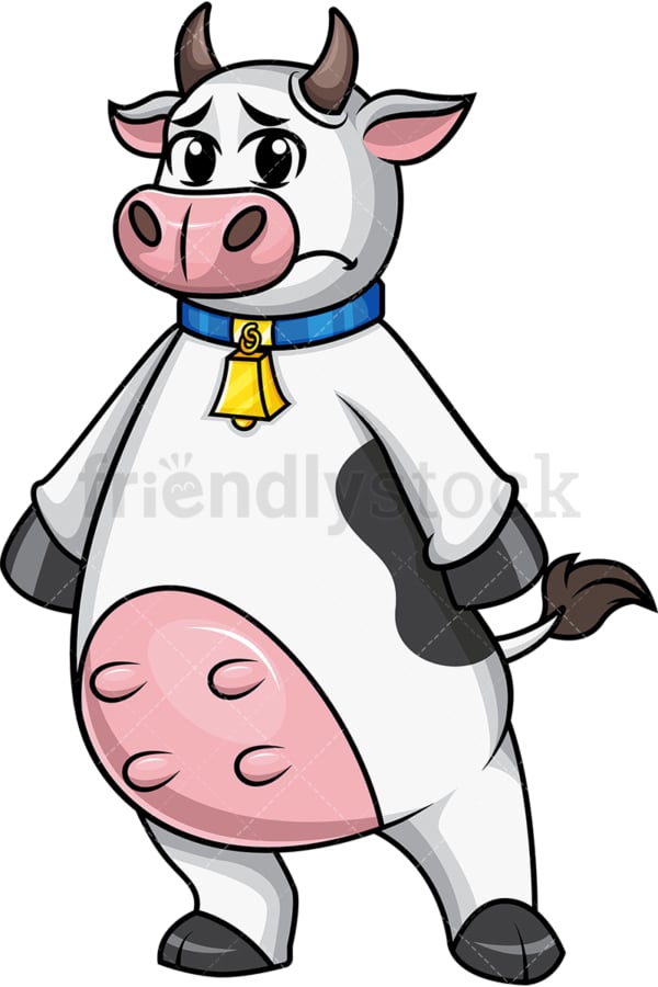 Sad cow mascot. PNG - JPG and vector EPS file formats.