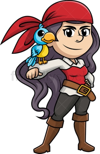 Fearsome female pirate. PNG - JPG and vector EPS (infinitely scalable).
