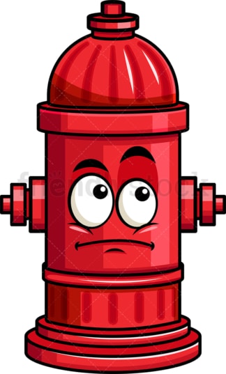 Wondering fire hydrant emoticon. PNG - JPG and vector EPS file formats (infinitely scalable). Image isolated on transparent background.