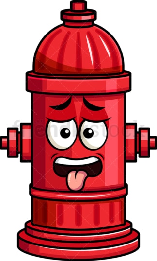 Disgusted fire hydrant emoticon. PNG - JPG and vector EPS file formats (infinitely scalable). Image isolated on transparent background.