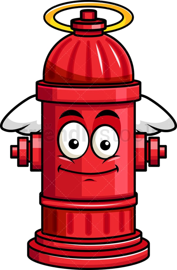 With wings and halo fire hydrant emoticon. PNG - JPG and vector EPS file formats (infinitely scalable). Image isolated on transparent background.