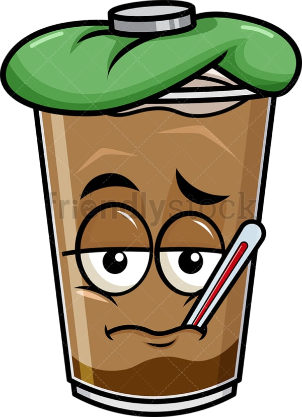 Spilled Iced Coffee Emoji Cartoon Vector Clipart FriendlyStock