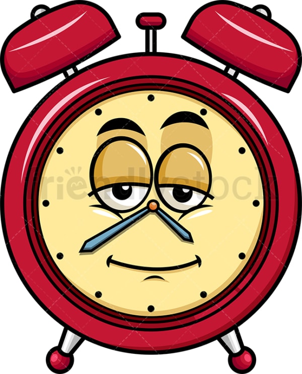 Sleepy alarm clock emoticon. PNG - JPG and vector EPS file formats (infinitely scalable). Image isolated on transparent background.