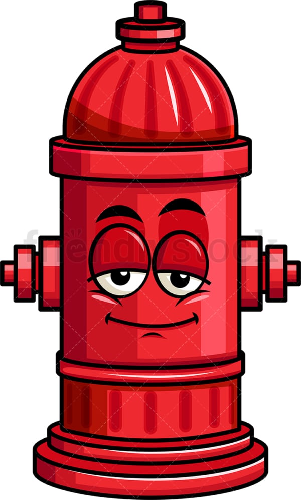 Sleepy fire hydrant emoticon. PNG - JPG and vector EPS file formats (infinitely scalable). Image isolated on transparent background.