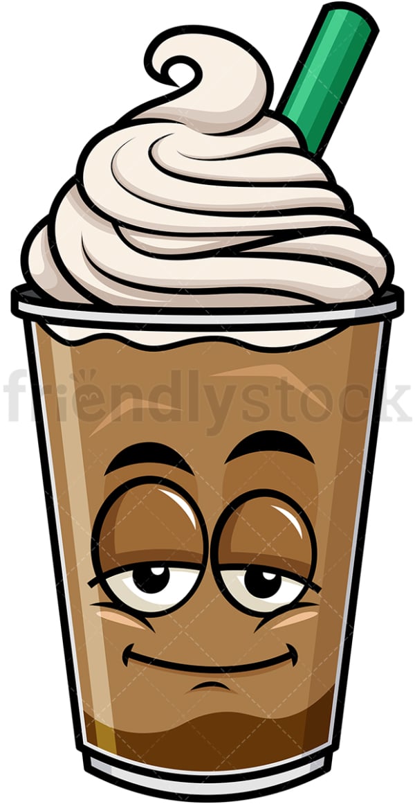 Sleepy iced coffee emoticon. PNG - JPG and vector EPS file formats (infinitely scalable). Image isolated on transparent background.