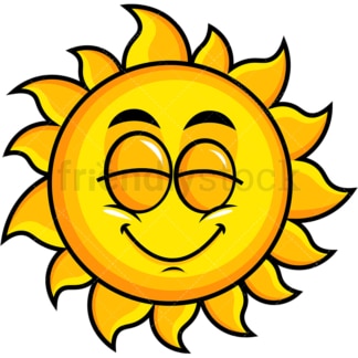 Delighted sun emoticon. PNG - JPG and vector EPS file formats (infinitely scalable). Image isolated on transparent background.