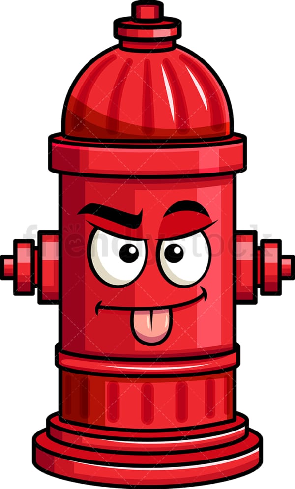 Sarcastic fire hydrant emoticon. PNG - JPG and vector EPS file formats (infinitely scalable). Image isolated on transparent background.