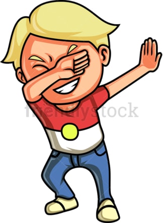 Blond kid dabbing. PNG - JPG and vector EPS (infinitely scalable).