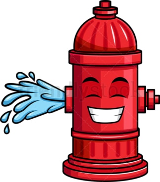 Giggling fire hydrant emoticon. PNG - JPG and vector EPS file formats (infinitely scalable). Image isolated on transparent background.